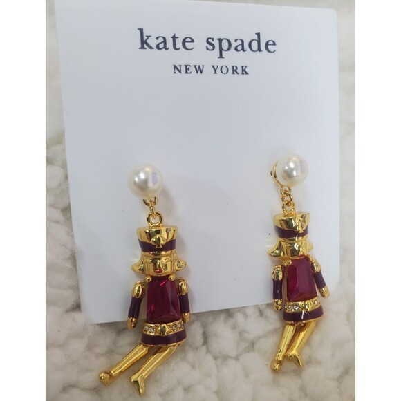 NWT Kate Spade New York Oh What Fun Nutcracker Earrings New - Picture 2 of 2